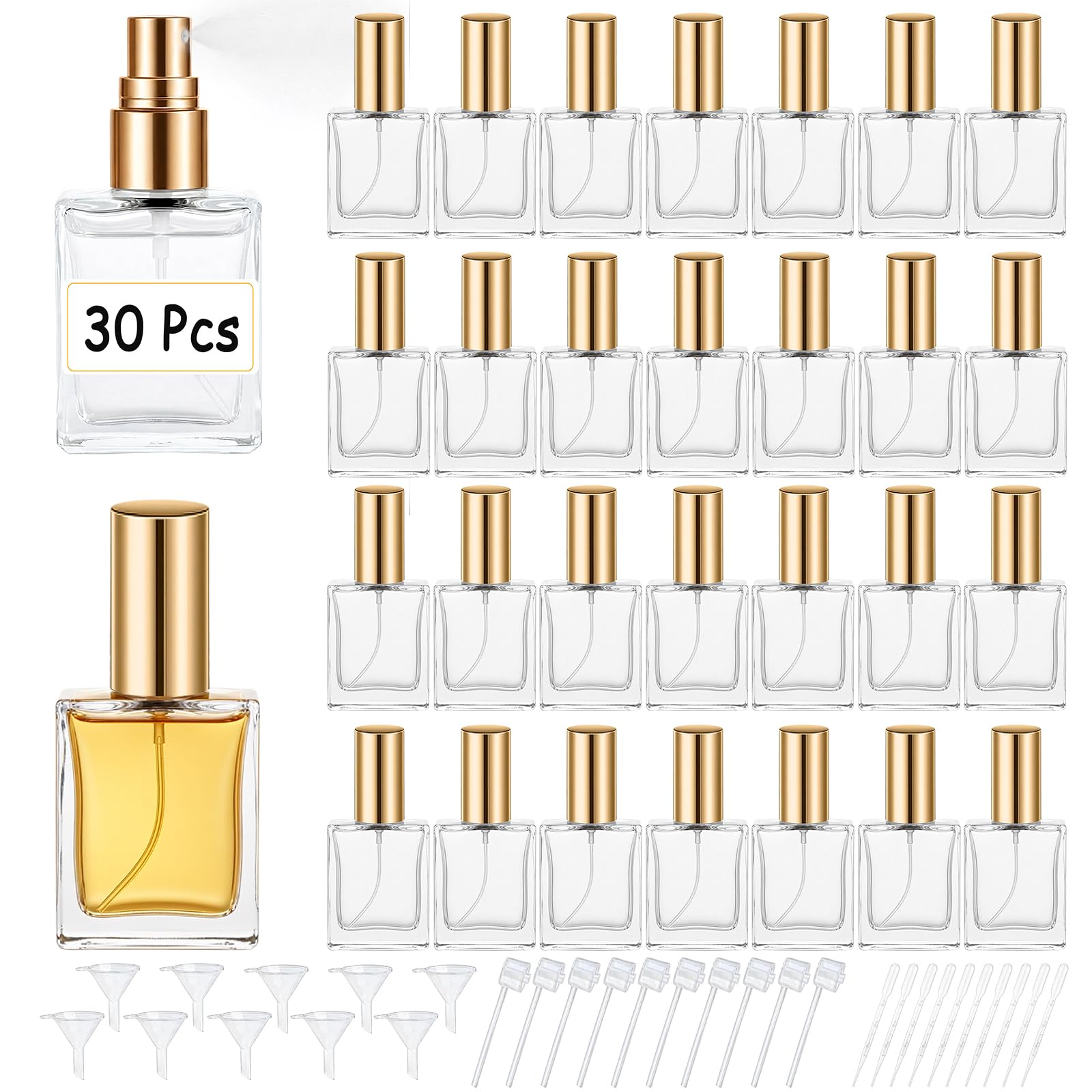 Perfume Fragrance Ingredients - Hochwertige 30 15-ml-Parfümzerstäuber aus Klarglas mit